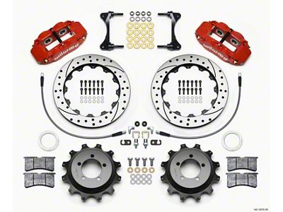 Wilwood Narrow Superlite 4R Rear Kit 12.88in Drilled Red 99-05 - 140-12878-DR