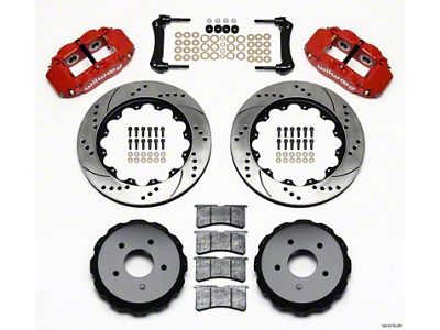 Wilwood Narrow Superlite 4R Rear Kit 14.00in Drill Red 97-04 - 140-9119-DR