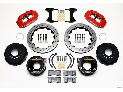 Wilwood Narrow Superlite 4R Rear P-Brk Kit 12.88in Drilled Red - 140-12964-DR