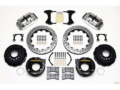 Wilwood Narrow Superlite 4R Rear P-Brk Kit 12.88in Drill Polish - 140-9217-DP