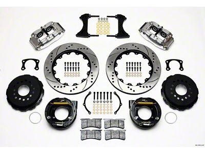 Wilwood Narrow Superlite 4R Rear P-Brk Kit 14.00in Drilled Polished - 140-10012-DP