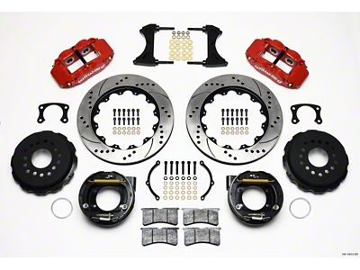 Wilwood Narrow Superlite 4R Rear P-Brk Kit 14.00in Drill Red - 140-10012-DR