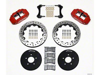 Wilwood Narrow Superlite 6R Front Hat Kit 12.88in Drill Red - 140-9107-DR