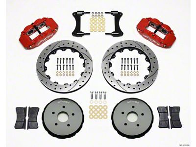 Wilwood Narrow Superlite 6R Front Hat Kit 12.88in Drilled Red - 140-10752-DR