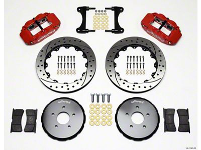 Wilwood Narrow Superlite 6R Front Hat Kit 13.06in Drill Red - 140-11583-DR