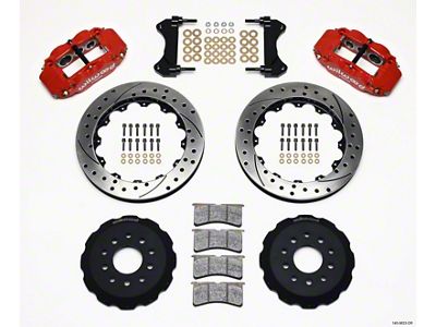 Wilwood Narrow Superlite 6R Front Hat Kit 13.06in Drilled Red - 140-9833-DR