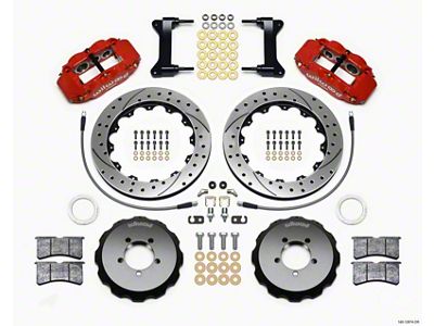 Wilwood Narrow Superlite 6R Front Hat Kit 13.06in Drilled Red - 140-12874-DR