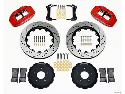 Wilwood Narrow Superlite 6R Front Hat Kit 14.00in Drill Red - 140-10969-DR