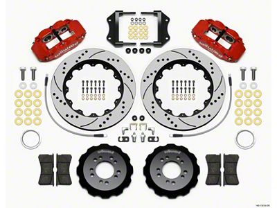 Wilwood Narrow Superlite 6R Front Hat Kit 14.00in Drill Red - 140-13019-DR