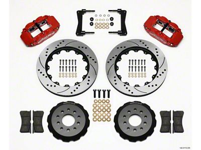 Wilwood Narrow Superlite 6R Front Hat Kit 14.00in Drill Red - 140-9110-DR