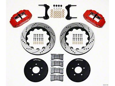Wilwood Narrow Superlite 6R Front Hat Kit 14.00in Drill Red - 140-9117-DR