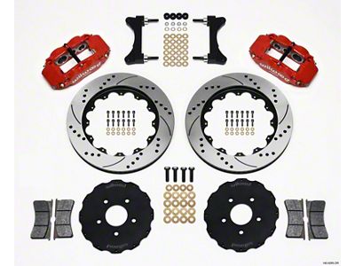 Wilwood Narrow Superlite 6R Front Hat Kit 14.00in Drilled Red - 140-9285-DR