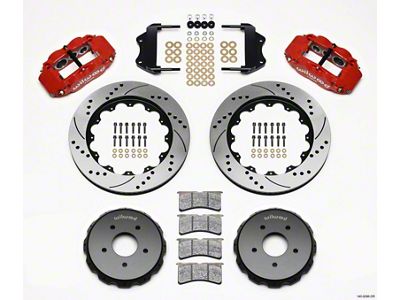 Wilwood Narrow Superlite 6R Front Hat Kit 14.00in Drilled Red - 140-9296-DR