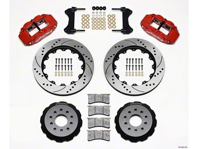 Wilwood Narrow Superlite 6R Front Hat Kit 14.00in Drilled Red - 140-9834-DR