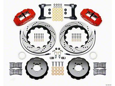 Wilwood Narrow Superlite 6R Front Hat Kit 14.00in Drilled Red - 140-12875-DR