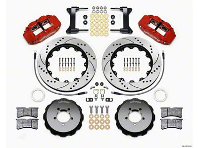 Wilwood Narrow Superlite 6R Front Hat Kit 14.00in Drilled Red - 140-12875-DR
