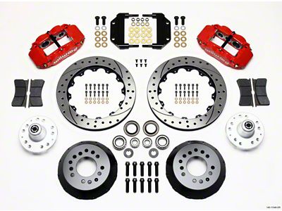 Wilwood Narrow Superlite 6R Front Hub Kit 12.88in Drill Red - 140-11548-DR