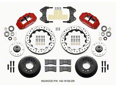 Wilwood Narrow Superlite 6R Front Hub Kit 12.88in Drill Red - 140-15155-DR