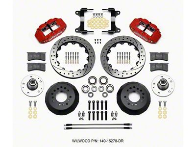 Wilwood Narrow Superlite 6R Front Hub Kit 12.88in Drill Red - 140-15278-DR