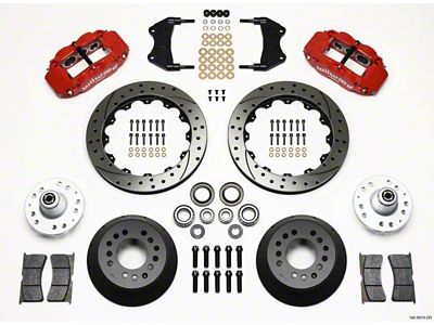Wilwood Narrow Superlite 6R Front Hub Kit 12.88in Drill Red - 140-9919-DR