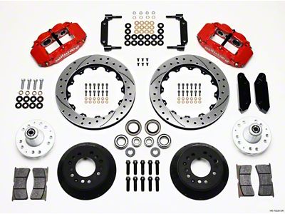 Wilwood Narrow Superlite 6R Front Hub Kit 12.88in Drilled Red - 140-10220-DR