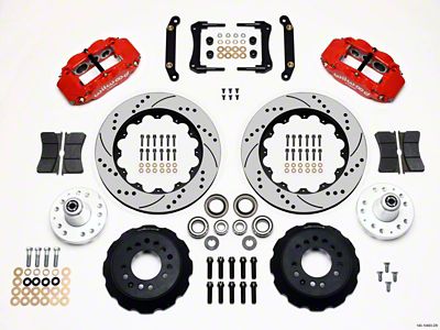 Wilwood Narrow Superlite 6R Front Hub Kit 14.00in Drill Red - 140-10493-DR