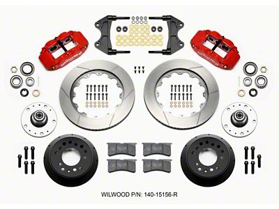 Wilwood Narrow Superlite 6R Front Hub Kit 14.00in Red WWE - 140-15156-R