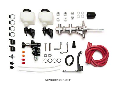 Wilwood Remote Tandem M/C - 1.12in Bore - w/Bracket and - 261-14391-P