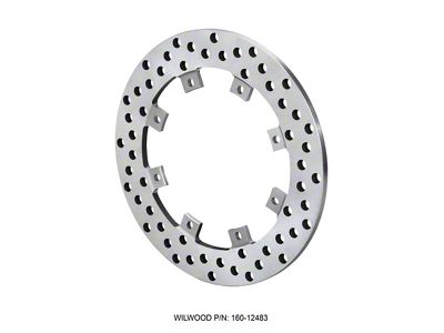 Wilwood Rotor-SuperAlloy-Rear Drag-Drilled 11.44 x .350 - Dynamic Snap Ring - 160-12483