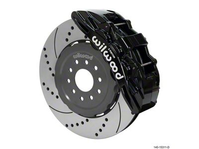 Wilwood SX6R Front Brake Kit 15in SRP Slotted/Drilled Black 05-13 - 140-15311-D