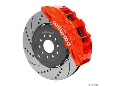 Wilwood SX6R Front Brake Kit 15in SRP Slotted/Drilled Red 05-13 - 140-15311-DR