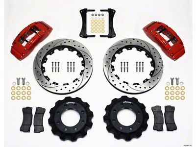 Wilwood TC6R Front Kit 16.00in Drilled Red 1999-2014 GM Truck/SUV - 140-8992-DR