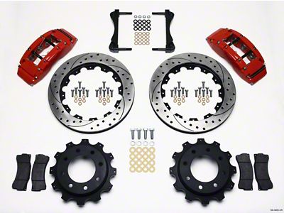 Wilwood TC6R Rear Kit 16.00in Drilled Red 1999-2010 GM H2 - 140-9405-DR