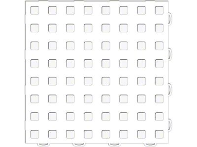 Weathertech TechFloor 12in x 12in Solid Floor Tile w/ Raised - 51T1212SS WH