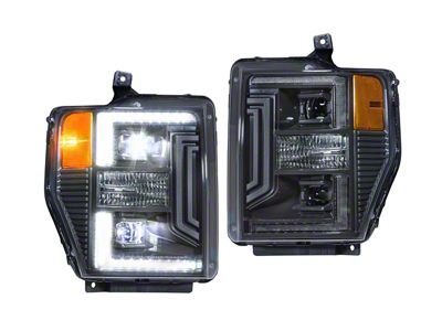 Morimoto XB Hybrid LED Headlights: Ford Super Duty 08-10 Pair / ASM - LF555