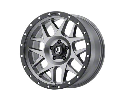 XD Bully Matte Gray with Black Ring Wheel; 17x9; -12mm Offset