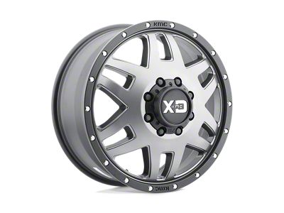 XD Machete Dually Matte Gray with Black Ring Wheel; 17x6.5; -140mm Offset