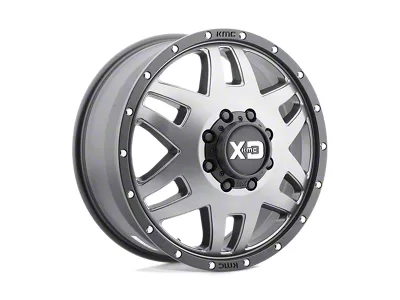 XD Machete Dually Matte Gray with Black Ring Wheel; 17x6.5; -140mm Offset