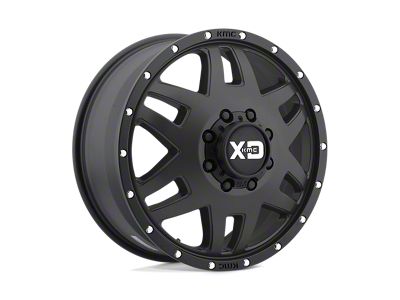XD Machete Dually Satin Black with Reinforcing Ring Wheel; 20x7.5; -152mm Offset; 8x165.1mm Bolt Pattern; 125.10mm Hub Bore