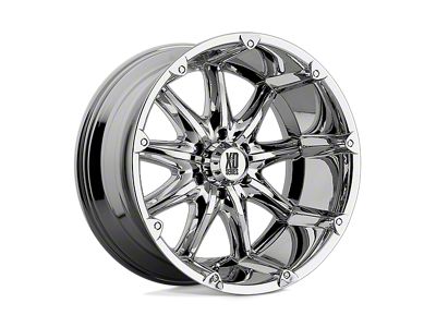 XD Badlands Chrome Wheel; 20x9; 18mm Offset; 8x170mm Bolt Pattern; 125.10mm Hub Bore