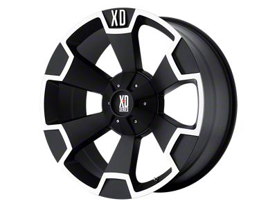 XD Thump Matte Black Machined Wheel; 20x9; 35mm Offset; 5x139.7/5x150mm Bolt Pattern; 110.10mm Hub Bore