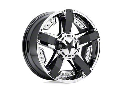 XD Rockstar II PVD Chrome with Matte Black Accents Wheel; 20x9; 0mm Offset; 5x114.3/5x120.65mm Bolt Pattern; 72.56mm Hub Bore