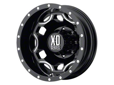 XD Crux Gloss Black with Milled Accents Wheel; 17x6; -134mm Offset; 8x200mm Bolt Pattern; 142mm Hub Bore