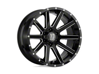 XD Heist Gloss Black Milled Wheel; 20x10; -24mm Offset; 6x135mm Bolt Pattern; 87.10mm Hub Bore