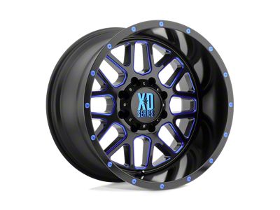 XD Grenade Satin Black Milled with Blue Clear Coat Wheel; 18x9; -12mm Offset