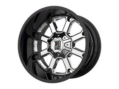 XD Buck 25 PVD Chrome Center with Gloss Black Lip Wheel; 22x10; -18mm Offset; 8x170mm Bolt Pattern; 125.10mm Hub Bore