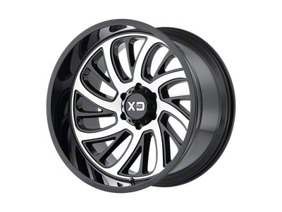 XD Surge Gloss Black with Machined Face Wheel; 20x10; -24mm Offset; 5x127mm Bolt Pattern; 78.10mm Hub Bore
