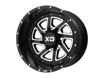 XD Recoil Satin Black Milled with Reversible Ring Wheel; 22x10; -18mm Offset