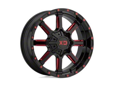 XD Mammoth Gloss Black Milled with Red Tint Wheel; 20x9; 0mm Offset