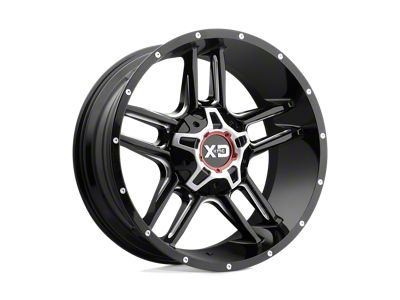 XD Clamp Gloss Black Milled Wheel; 20x9; 0mm Offset; 8x165.1mm Bolt Pattern; 125.10mm Hub Bore
